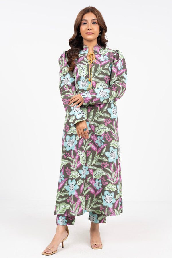 2 Piece Printed Khaddar Suit With Khaddar Trouser