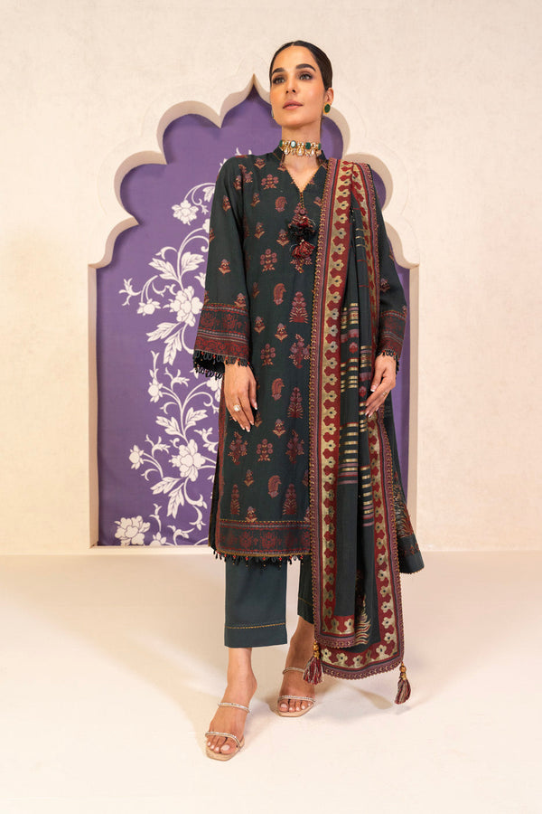 3 Pc Jacquard Suit With Jacquard Dupatta