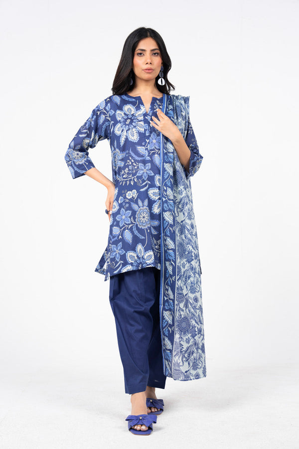 3 Pc Printed Lawn Suit With Lawn Dupatta