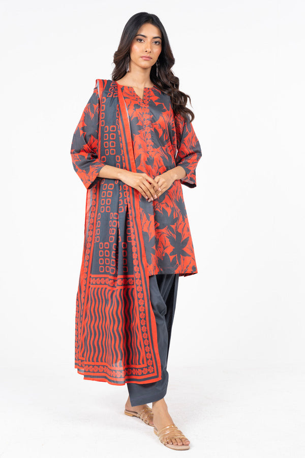 3 Pc Printed Lawn Suit With Lawn Dupatta