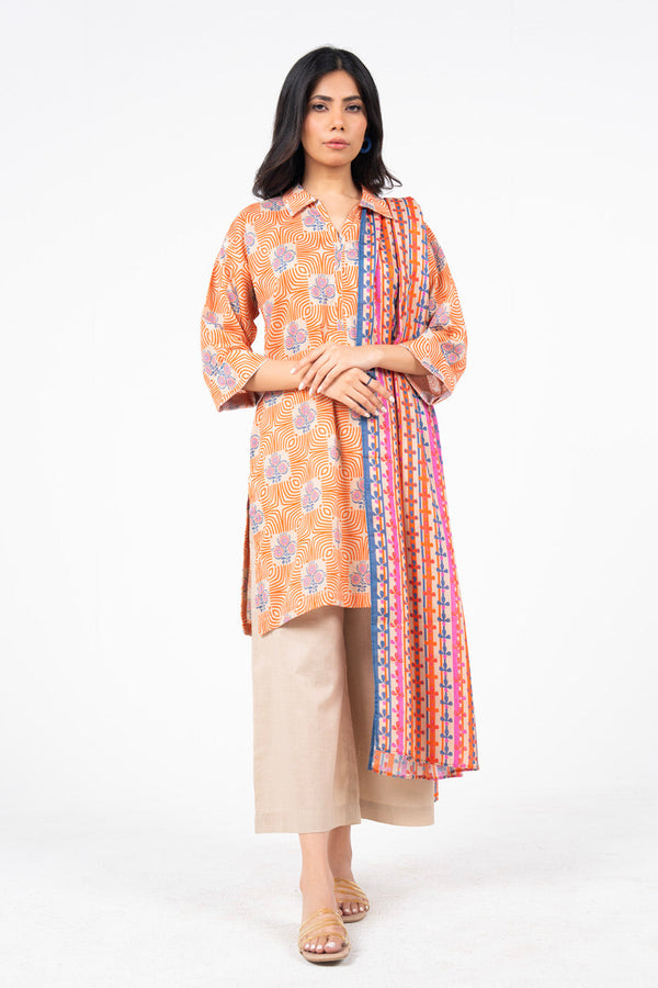 3 Pc Printed Lawn Suit With Lawn Dupatta