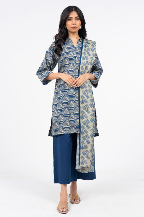 3 Pc Printed Lawn Suit With Lawn Dupatta